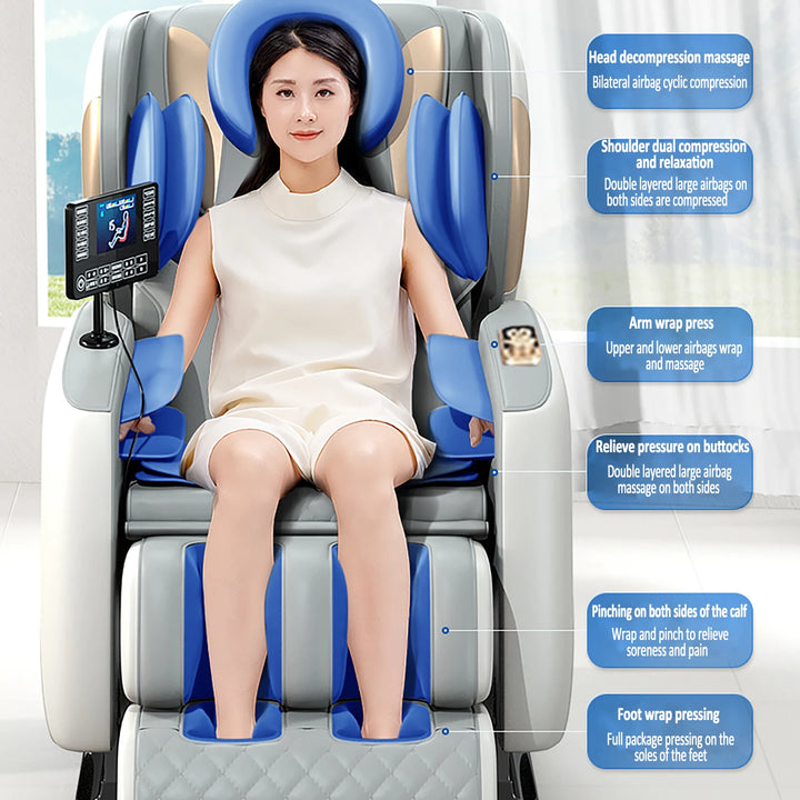 Luxury Zero Gravity Massage Chair – Full Body Electric Recliner with Shiatsu Massage, Air Compression, Heat & Bluetooth Audio