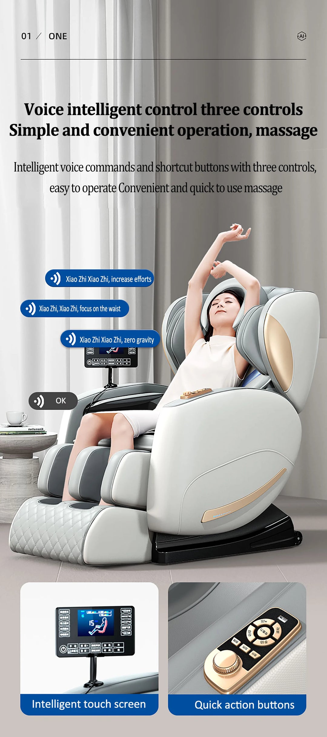 Luxury Zero Gravity Massage Chair – Full Body Electric Recliner with Shiatsu Massage, Air Compression, Heat & Bluetooth Audio