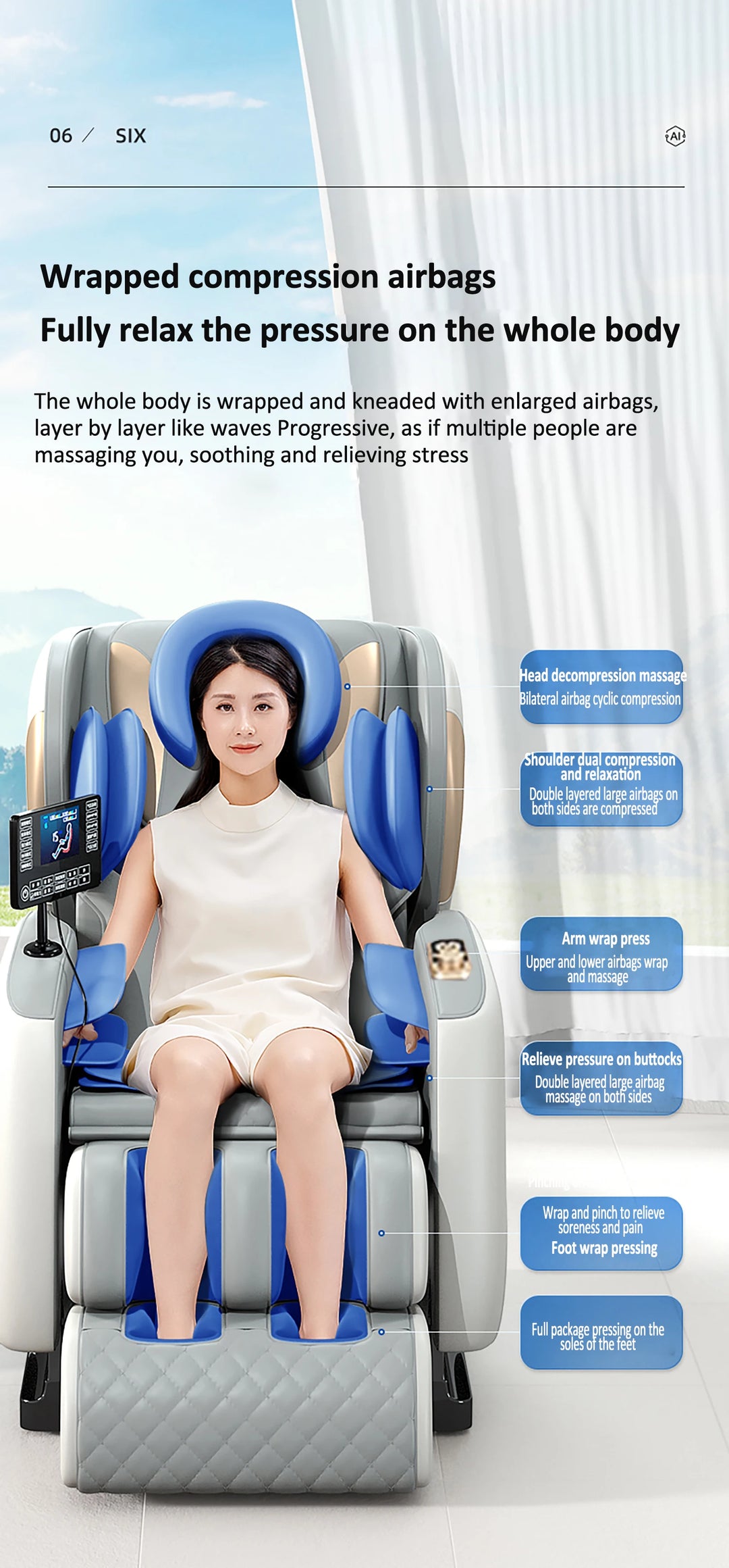 Luxury Zero Gravity Massage Chair – Full Body Electric Recliner with Shiatsu Massage, Air Compression, Heat & Bluetooth Audio