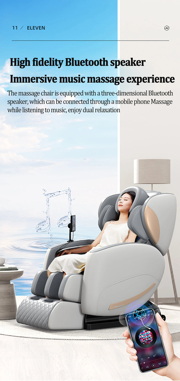 Luxury Zero Gravity Massage Chair – Full Body Electric Recliner with Shiatsu Massage, Air Compression, Heat & Bluetooth Audio