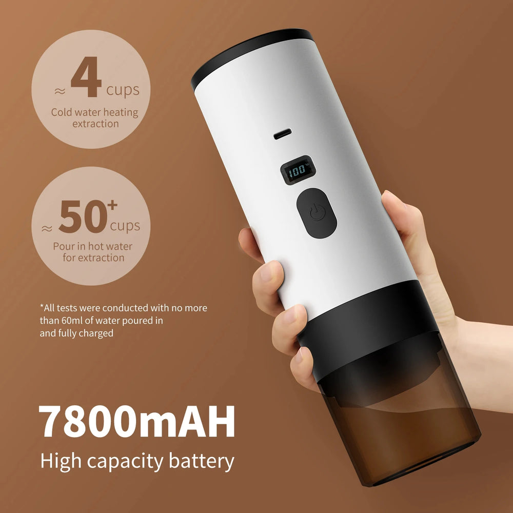 Premium 15 Bar Portable Wireless Espresso Machine – 3 in 1 Rechargeable Self-Heating Capsule Coffee Maker