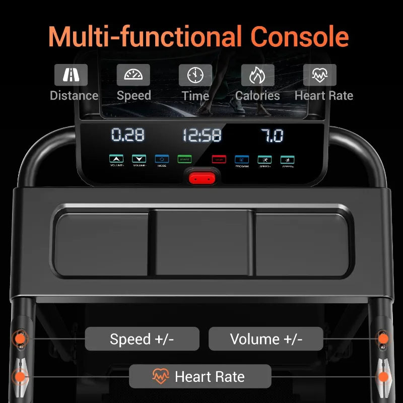 Premium 15% Incline Folding Treadmill – 3.0HP Quiet Brushless Motor with Dual Cushion System and LED Display