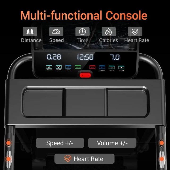 Premium 15% Incline Folding Treadmill – 3.0HP Quiet Brushless Motor with Dual Cushion System and LED Display