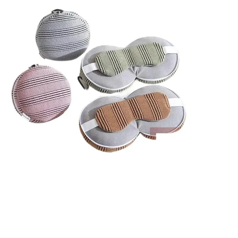 Premium 2 in 1 Travel Neck Pillow with Sleeping Mask – Portable Light Blocking Airplane Rest Support