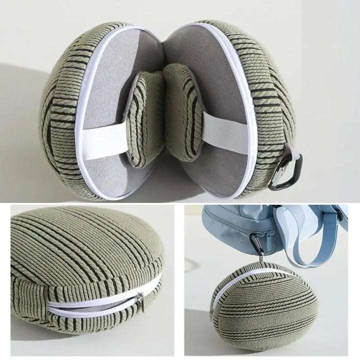 Premium 2 in 1 Travel Neck Pillow with Sleeping Mask – Portable Light Blocking Airplane Rest Support