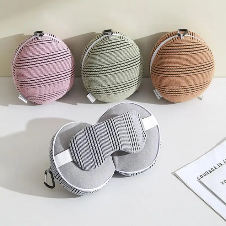 Premium 2 in 1 Travel Neck Pillow with Sleeping Mask – Portable Light Blocking Airplane Rest Support