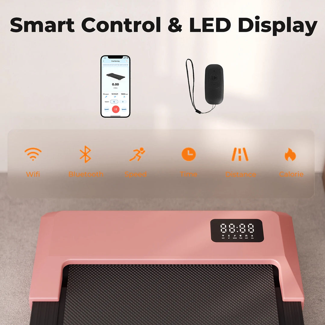 Premium 2-in-1 Walking Pad Treadmill – Compact Under Desk Electric Treadmill with LED Display, Quiet Motor, Portable Design for Home & Office