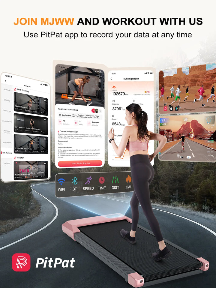 Premium 2-in-1 Walking Pad Treadmill – Compact Under Desk Electric Treadmill with LED Display, Quiet Motor, Portable Design for Home & Office