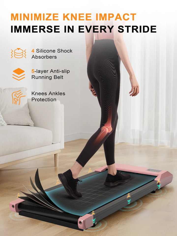 Premium 2-in-1 Walking Pad Treadmill – Compact Under Desk Electric Treadmill with LED Display, Quiet Motor, Portable Design for Home & Office