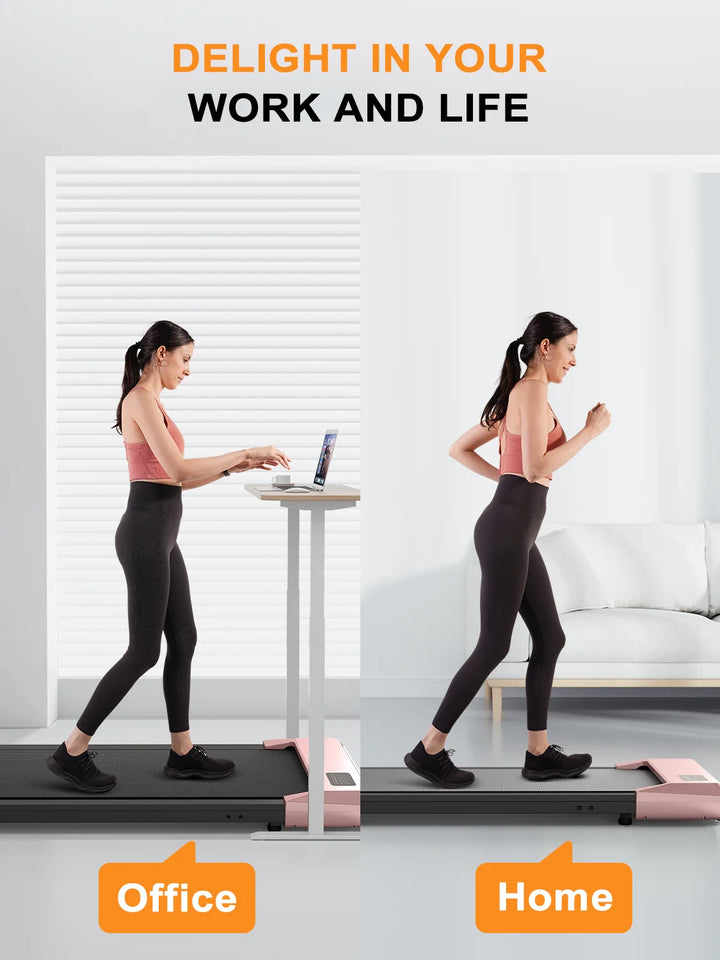 Premium 2-in-1 Walking Pad Treadmill – Compact Under Desk Electric Treadmill with LED Display, Quiet Motor, Portable Design for Home & Office