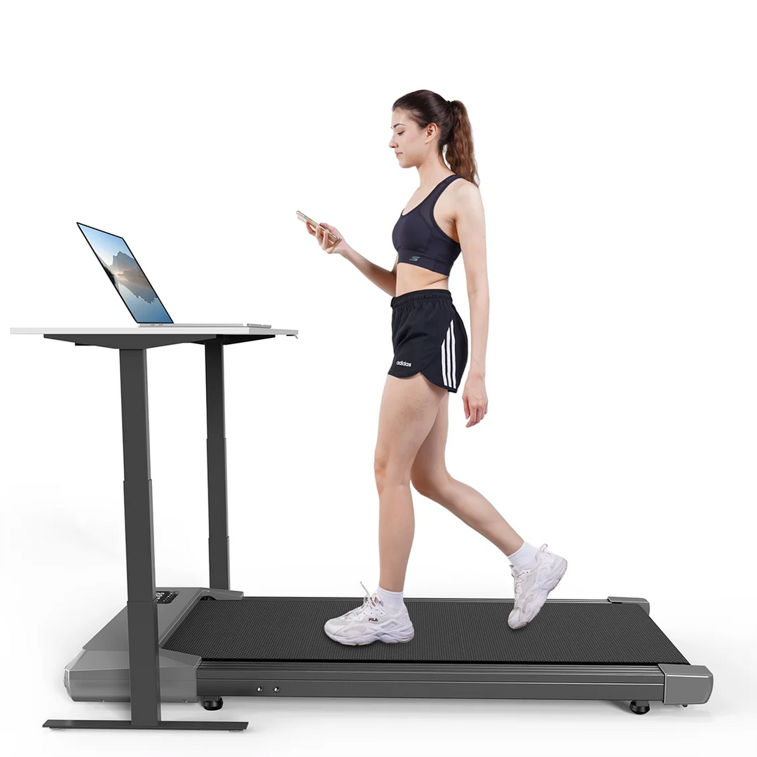 Premium 2-in-1 Walking Pad Treadmill – Compact Under Desk Electric Treadmill with LED Display, Quiet Motor, Portable Design for Home & Office