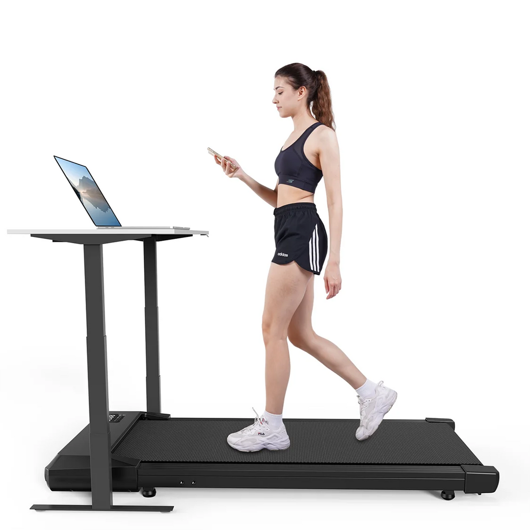 Premium 2-in-1 Walking Pad Treadmill – Compact Under Desk Electric Treadmill with LED Display, Quiet Motor, Portable Design for Home & Office