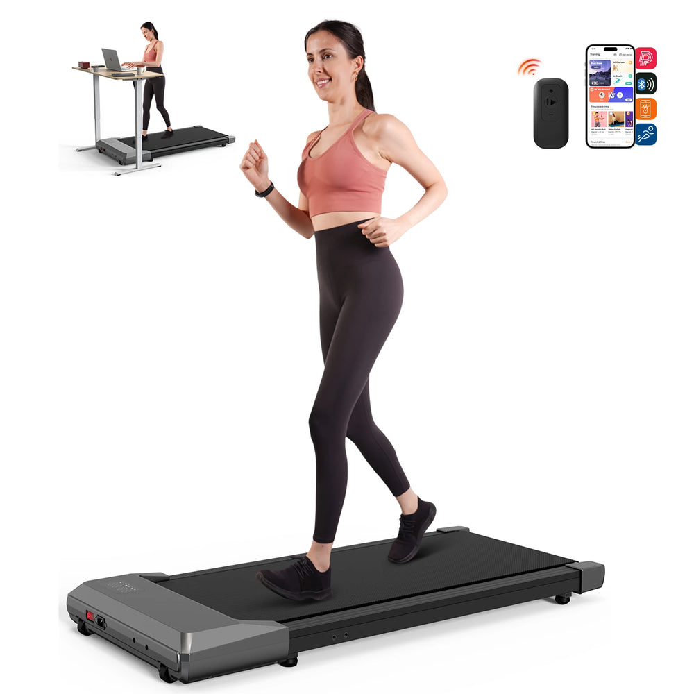 Premium 2-in-1 Walking Pad Treadmill – Compact Under Desk Electric Treadmill with LED Display, Quiet Motor, Portable Design for Home & Office