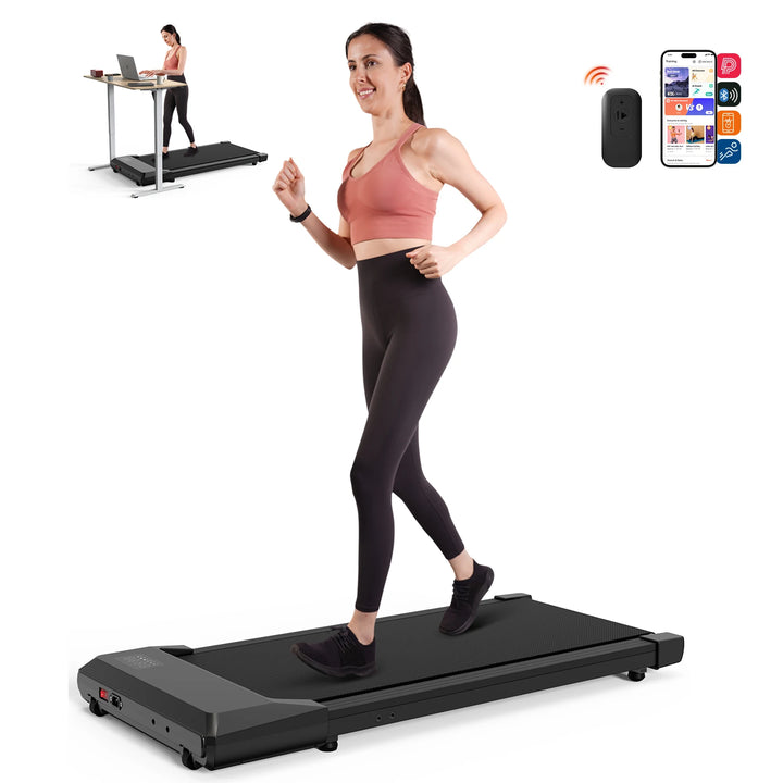 Premium 2-in-1 Walking Pad Treadmill – Compact Under Desk Electric Treadmill with LED Display, Quiet Motor, Portable Design for Home & Office