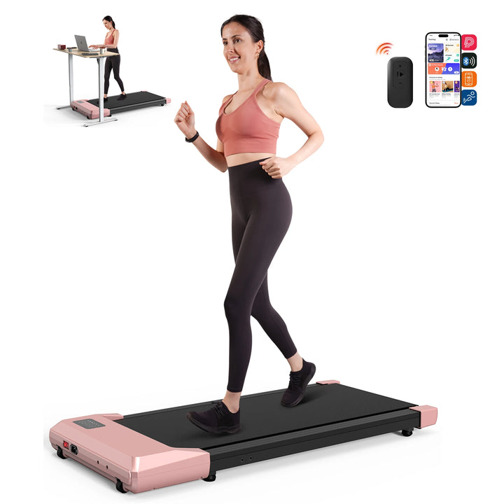 Premium 2-in-1 Walking Pad Treadmill – Compact Under Desk Electric Treadmill with LED Display, Quiet Motor, Portable Design for Home & Office