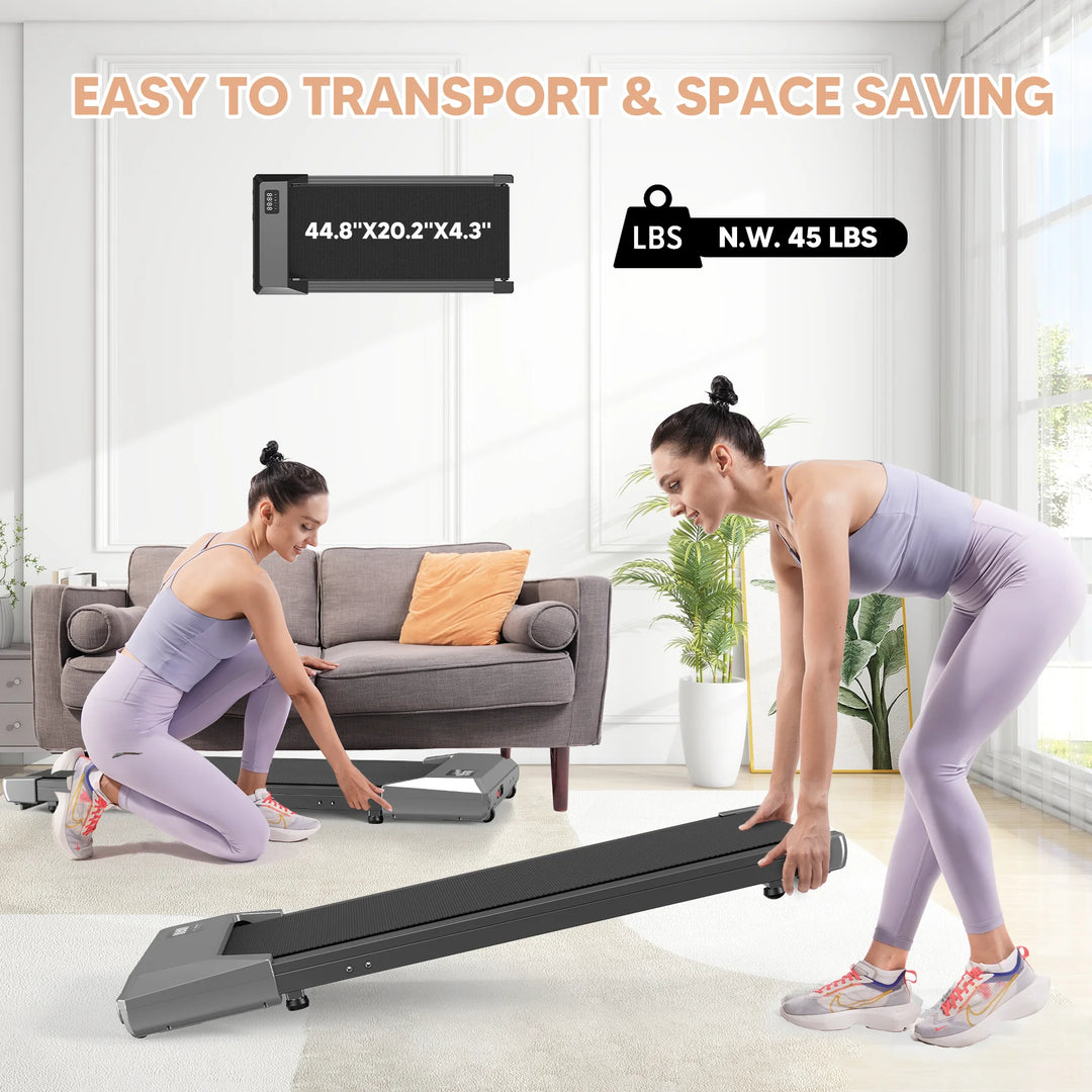Premium 2-in-1 Walking Pad Treadmill – Compact Under Desk Electric Treadmill with LED Display, Quiet Motor, Portable Design for Home & Office