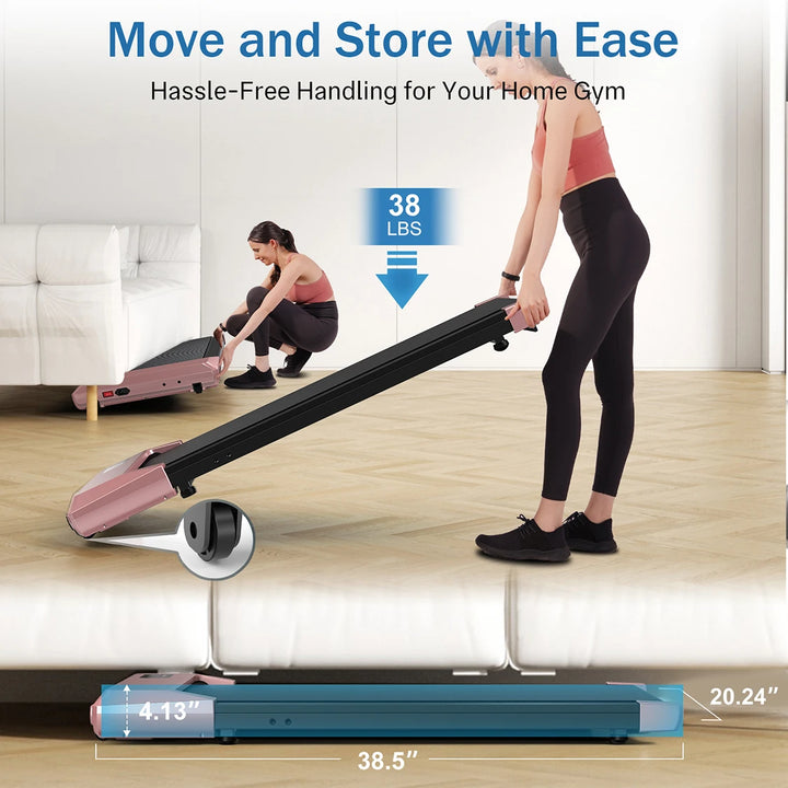 Premium 2-in-1 Walking Pad Treadmill – Compact Under Desk Electric Treadmill with LED Display, Quiet Motor, Portable Design for Home & Office