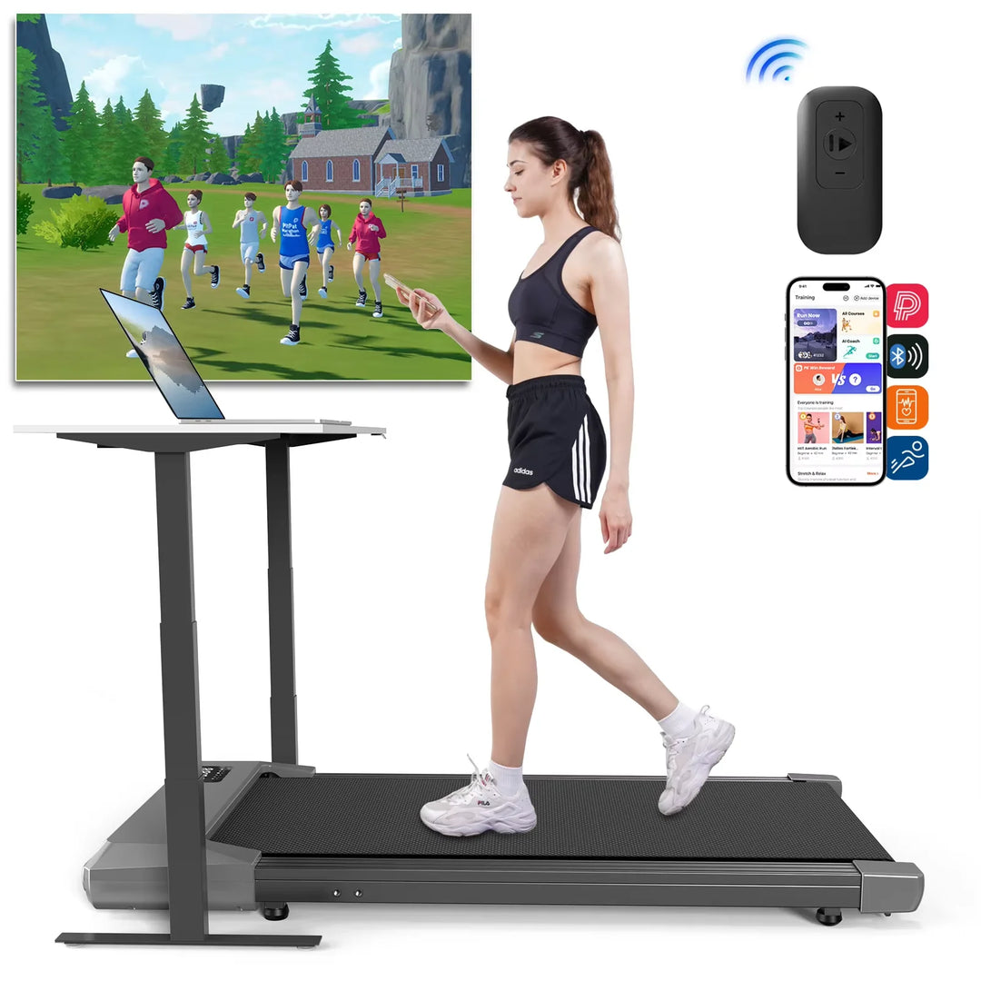 Premium 2-in-1 Walking Pad Treadmill – Compact Under Desk Electric Treadmill with LED Display, Quiet Motor, Portable Design for Home & Office