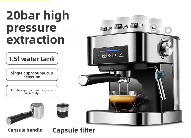 Premium 20 Bar Automatic Espresso Machine – Dual Heating Industrial Coffee Maker with Stainless Steel Boiler