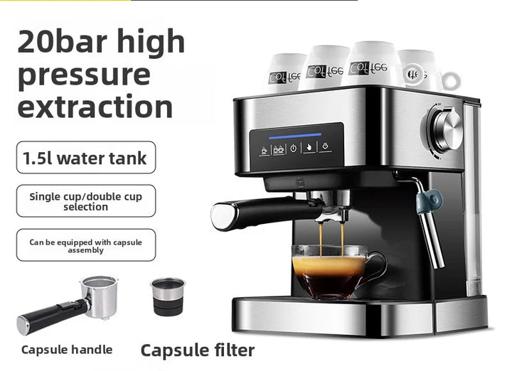 Premium 20 Bar Automatic Espresso Machine – Dual Heating Industrial Coffee Maker with Stainless Steel Boiler