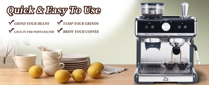 Premium 20 Bar Espresso Machine with Integrated Grinder – 1450W Professional Barista Coffee Maker with Steam Wand