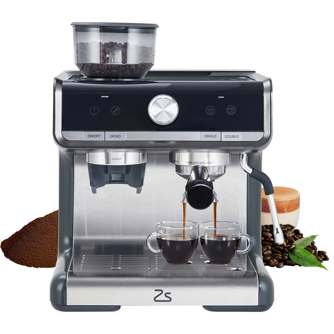 Premium 20 Bar Espresso Machine with Integrated Grinder – 1450W Professional Barista Coffee Maker with Steam Wand