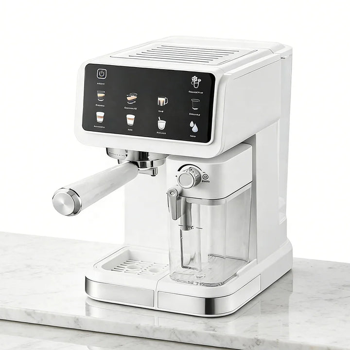 Premium 20 Bar Semi-Automatic Espresso Machine – 1350W Coffee Maker with Automatic Milk Frothing and One-Touch Cleaning