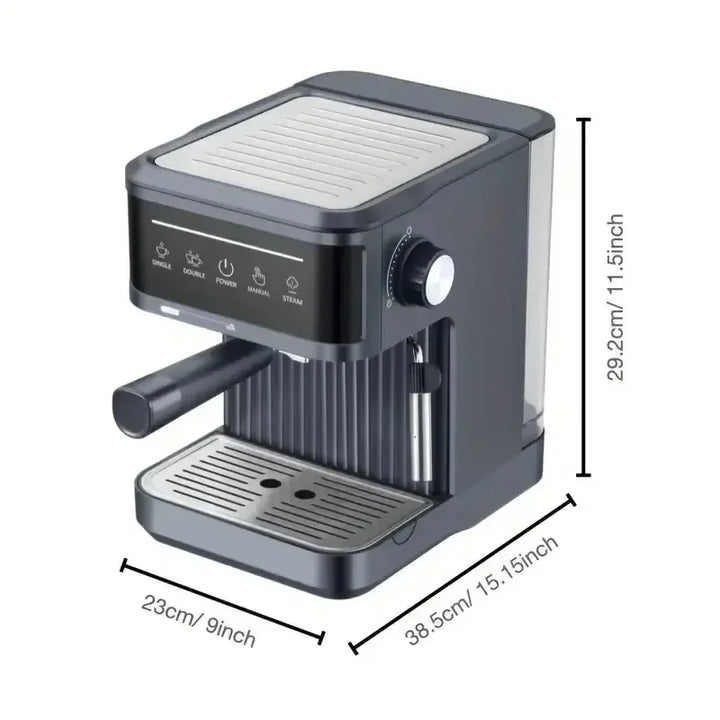 Premium 20 Bar Semi Automatic Espresso Machine – 800W Cappuccino Coffee Maker with Milk Frother