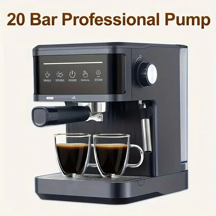 Premium 20 Bar Semi Automatic Espresso Machine – 800W Cappuccino Coffee Maker with Milk Frother