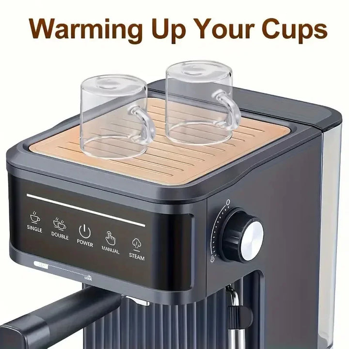Premium 20 Bar Semi Automatic Espresso Machine – 800W Cappuccino Coffee Maker with Milk Frother