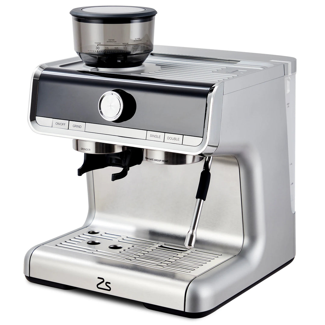 Premium 20 Bar Semi-Automatic Espresso Machine with Built-In Grinder – 1450W Coffee Maker with Steam Wand