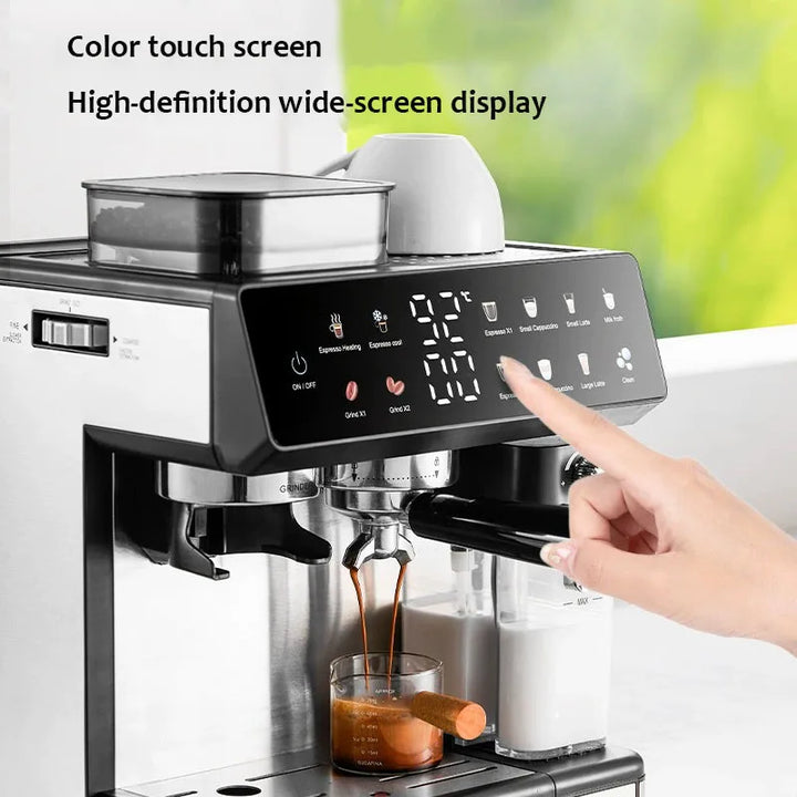 Premium 220V Semi-Automatic Espresso Coffee Machine – Built-In Grinder Home and Commercial Use Coffee Maker