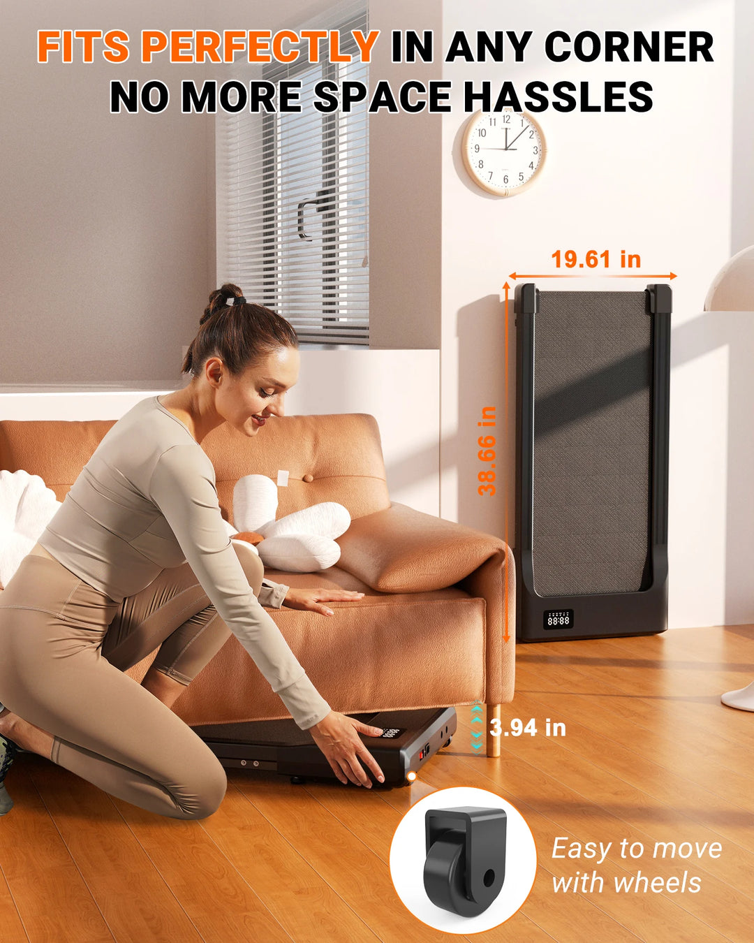Premium 2.5HP Walking Pad Under Desk Treadmill – Portable 2 in 1 Compact Treadmill with LED Display and Remote Control