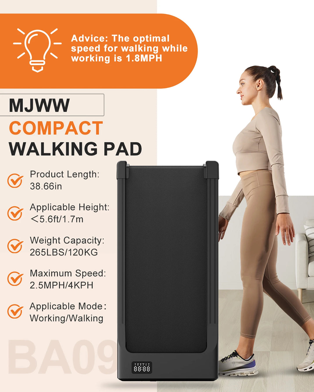 Premium 2.5HP Walking Pad Under Desk Treadmill – Portable 2 in 1 Compact Treadmill with LED Display and Remote Control