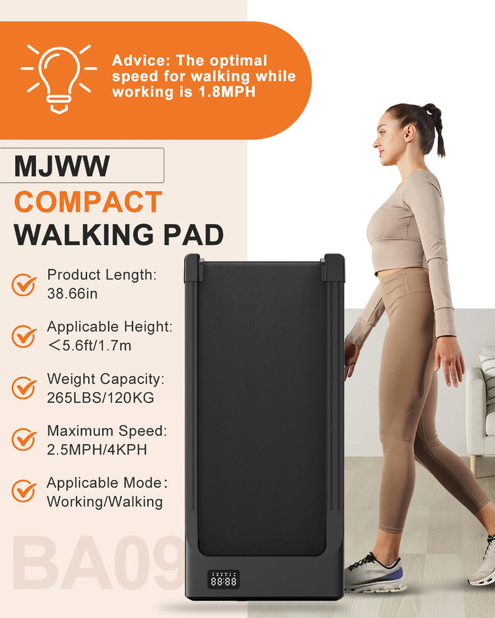 Premium 2.5HP Walking Pad Under Desk Treadmill – Portable 2 in 1 Compact Treadmill with LED Display and Remote Control