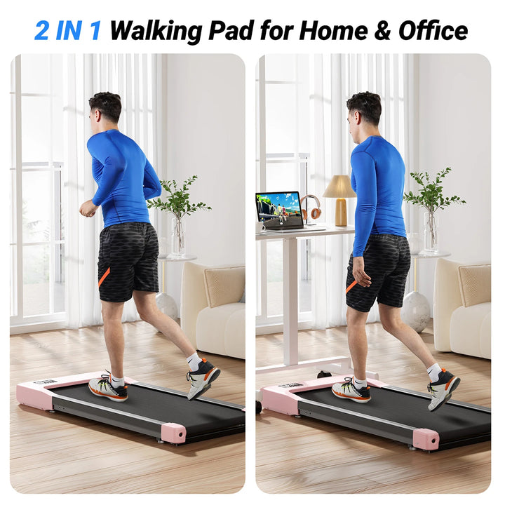 Premium 2.5HP Walking Pad Under Desk Treadmill – Portable 2 in 1 Compact Treadmill with LED Display and Remote Control