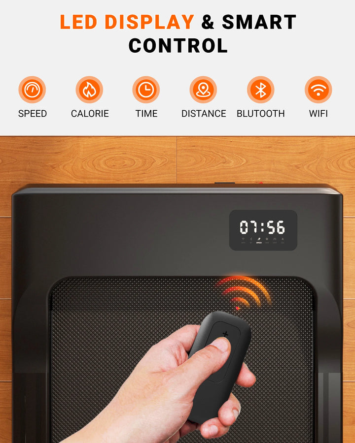 Premium 2.5HP Walking Pad Under Desk Treadmill – Portable 2 in 1 Compact Treadmill with LED Display and Remote Control
