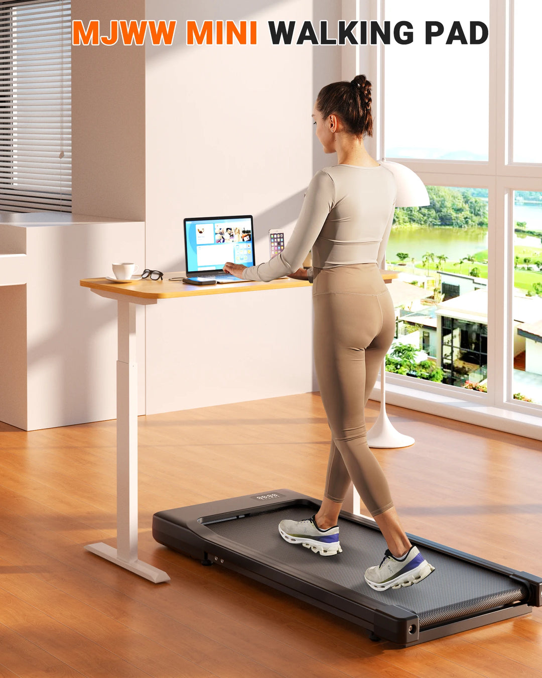 Premium 2.5HP Walking Pad Under Desk Treadmill – Portable 2 in 1 Compact Treadmill with LED Display and Remote Control