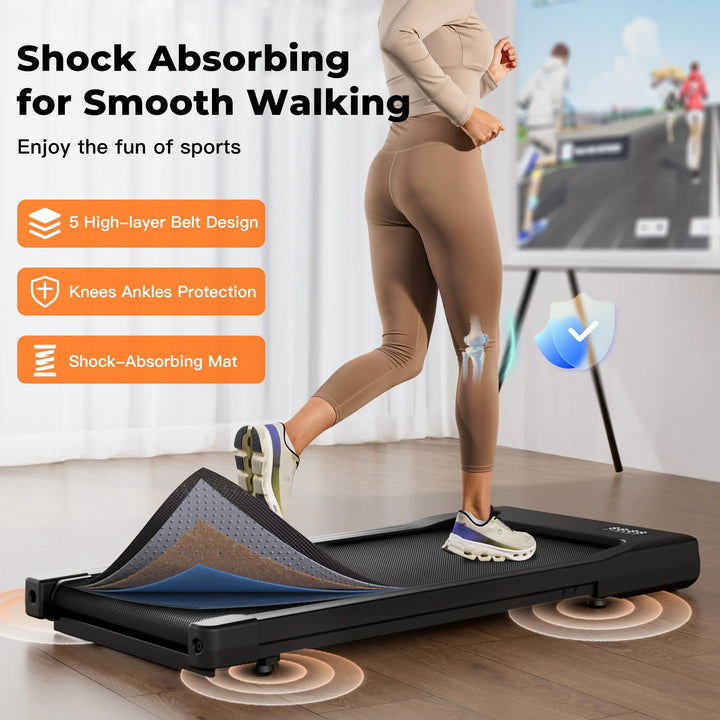 Premium 2.5HP Walking Pad Under Desk Treadmill – Portable 2 in 1 Compact Treadmill with LED Display and Remote Control
