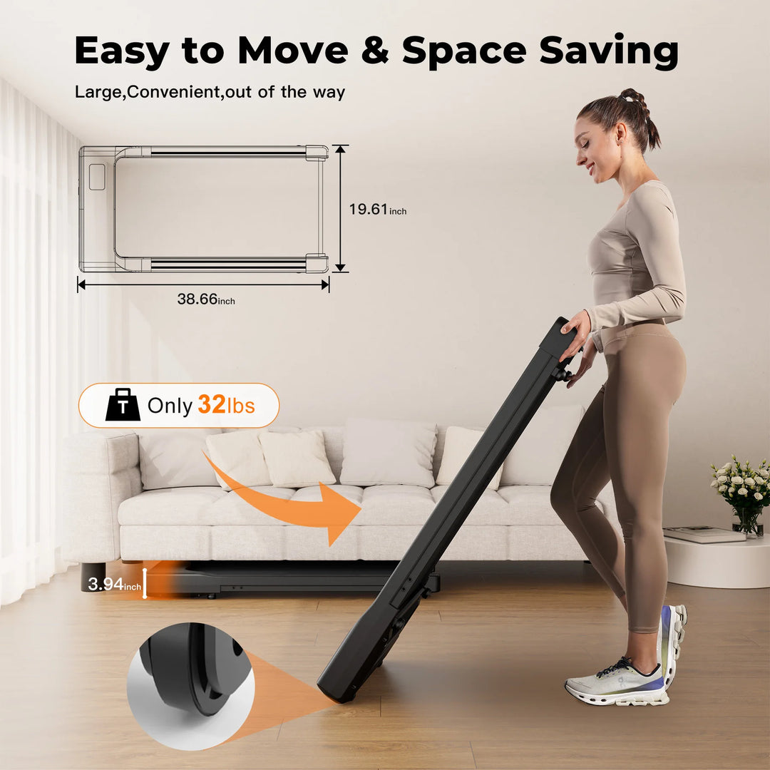 Premium 2.5HP Walking Pad Under Desk Treadmill – Portable 2 in 1 Compact Treadmill with LED Display and Remote Control