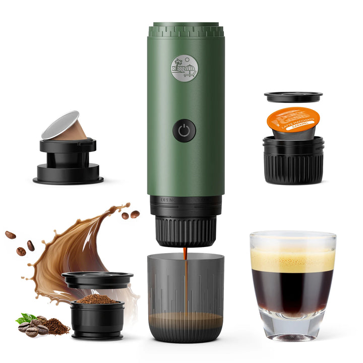 Premium 3 in 1 Portable Espresso Machine – 19 Bar Self-Heating Travel Coffee Maker with USB-C Charging