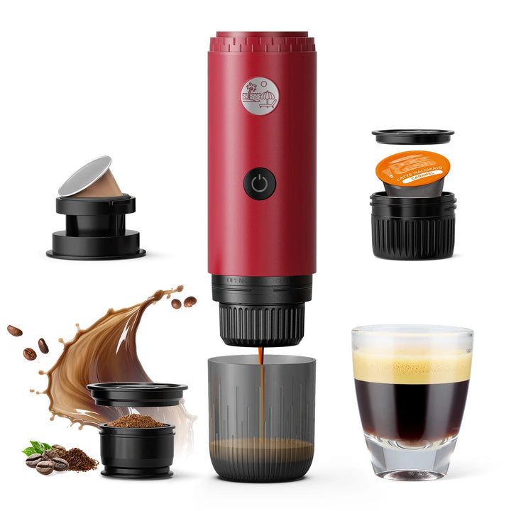 Premium 3 in 1 Portable Espresso Machine – 19 Bar Self-Heating Travel Coffee Maker with USB-C Charging