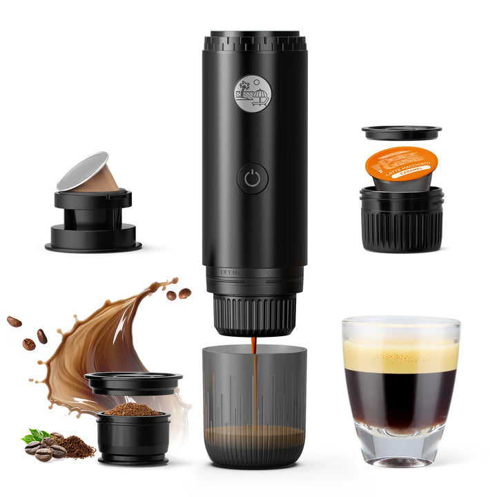 Premium 3 in 1 Portable Espresso Machine – 19 Bar Self-Heating Travel Coffee Maker with USB-C Charging