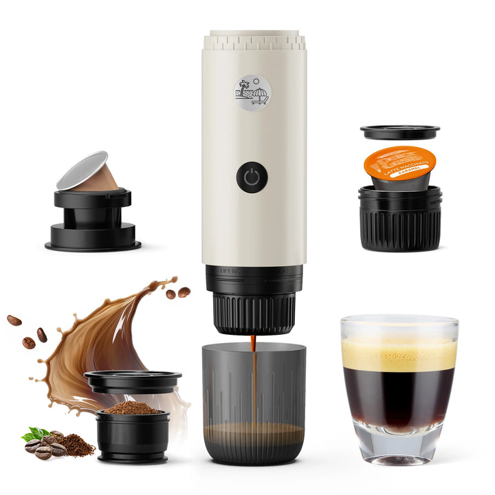 Premium 3 in 1 Portable Espresso Machine – 19 Bar Self-Heating Travel Coffee Maker with USB-C Charging