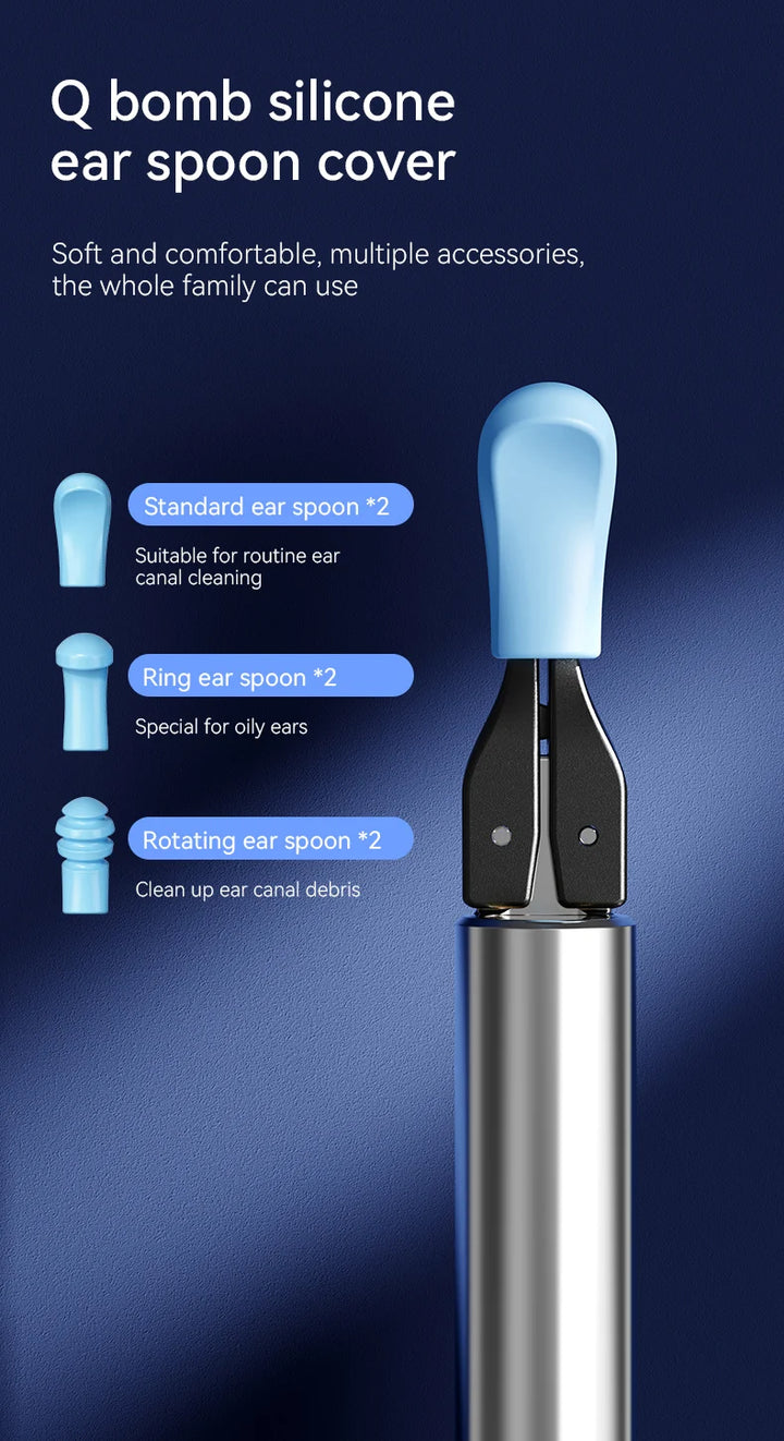 Premium 3-in-1 Wi-Fi Visual Ear Cleaning Tool – Camera Ear Pick with Tweezers, 12MP HD Imaging, Rechargeable Battery, Silicone Accessories