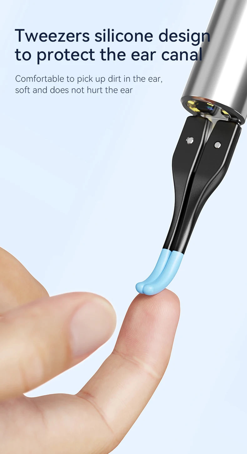 Premium 3-in-1 Wi-Fi Visual Ear Cleaning Tool – Camera Ear Pick with Tweezers, 12MP HD Imaging, Rechargeable Battery, Silicone Accessories
