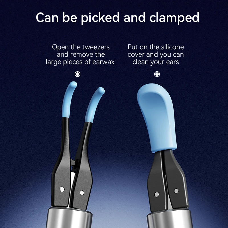 Premium 3-in-1 Wi-Fi Visual Ear Cleaning Tool – Camera Ear Pick with Tweezers, 12MP HD Imaging, Rechargeable Battery, Silicone Accessories
