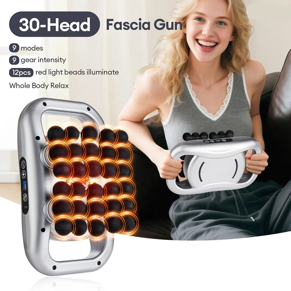 Premium 30 Head Massage Gun – High Frequency Vibration Fascia Muscle Massager for Full Body Use