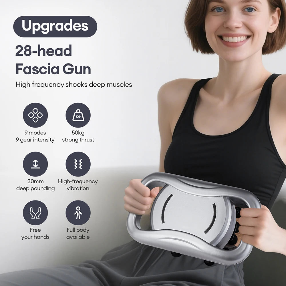 Premium 30 Head Massage Gun – High Frequency Vibration Fascia Muscle Massager for Full Body Use