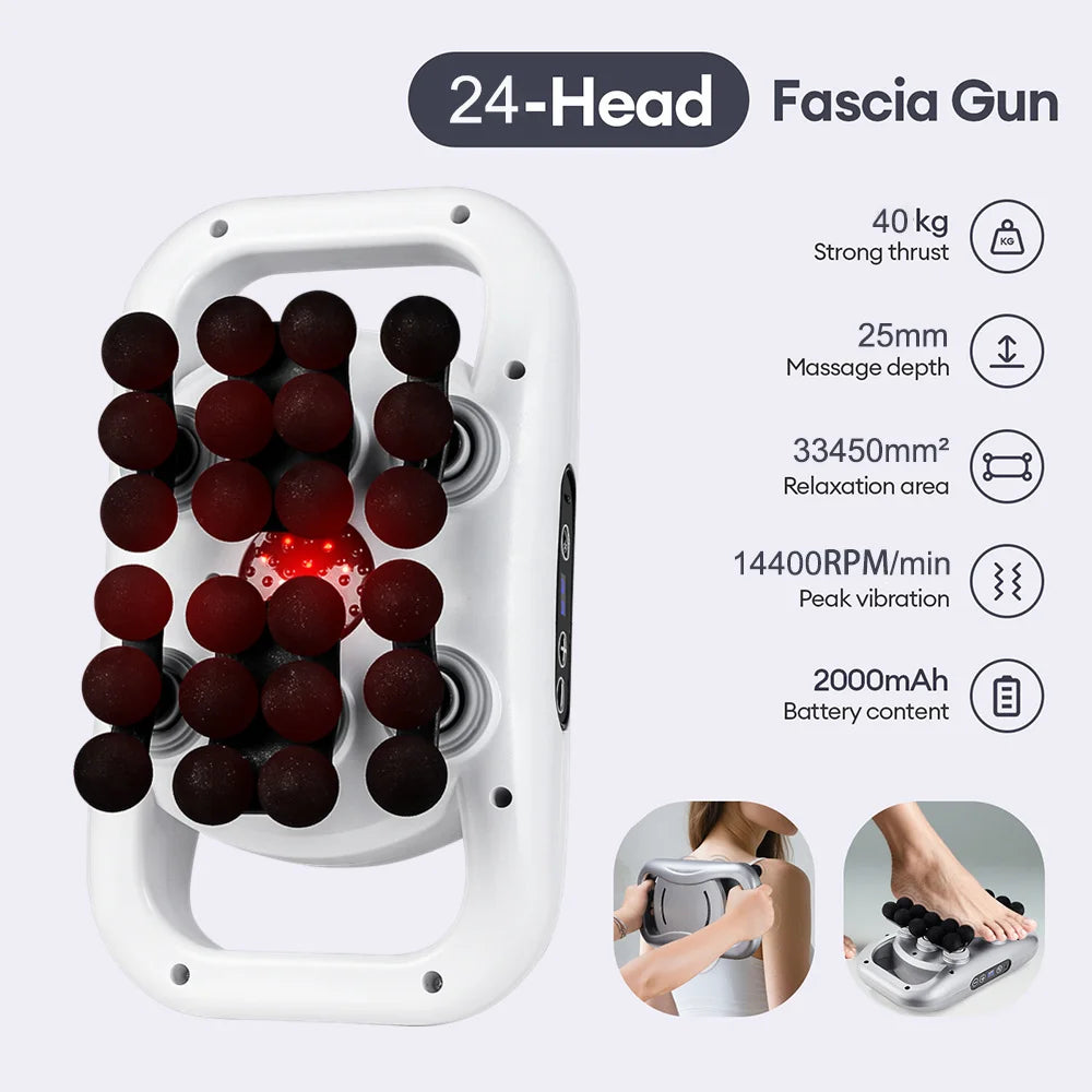 Premium 30 Head Massage Gun – High Frequency Vibration Fascia Muscle Massager for Full Body Use